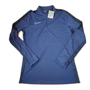 Nike Dri‑FIT Academy Quarter‑Zip Long Sleeve Shirt Women’s Medium Blue NWT